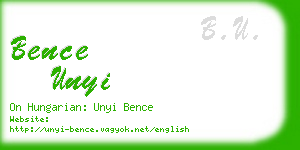 bence unyi business card